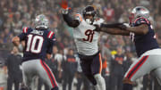 Dominique Robinson pressures Mac Jones in 2022.  In Year 3, the Bears need more from their 2022 fifth-round draft pick.