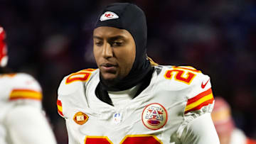 Former Kansas City Chiefs safety Justin Reid (20) against the Buffalo Bills in the 2024 AFC divisional round game at Highmark Stadium.