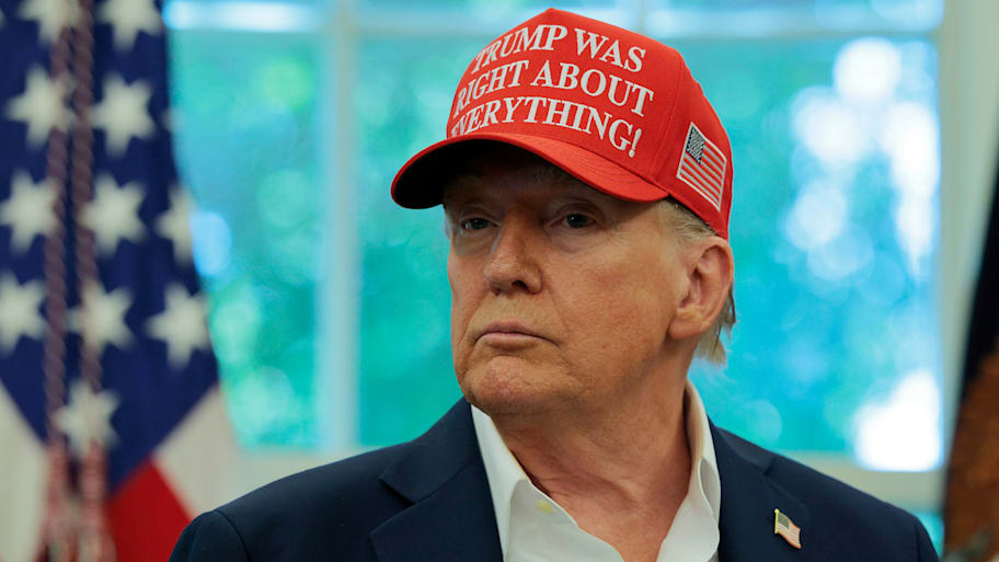 Donald Trump looking stern.