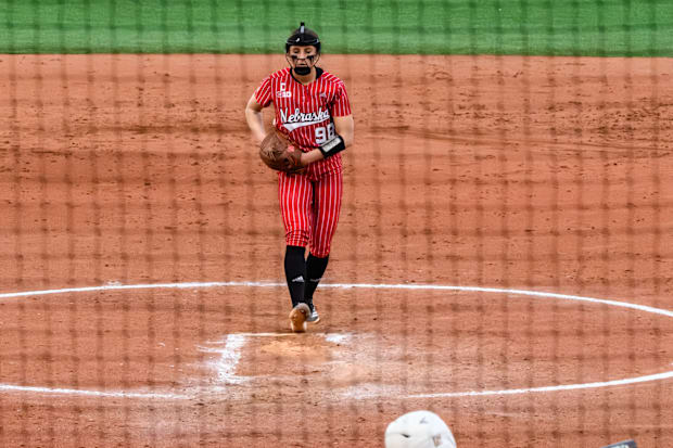 Jordy Bahl in the circle for the Huskers. 