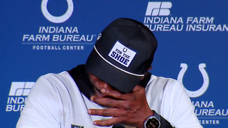 Wayne was emotional talking about the Colts late owner Jim Irsay. | Screenshot via @WISHNews8 on X.