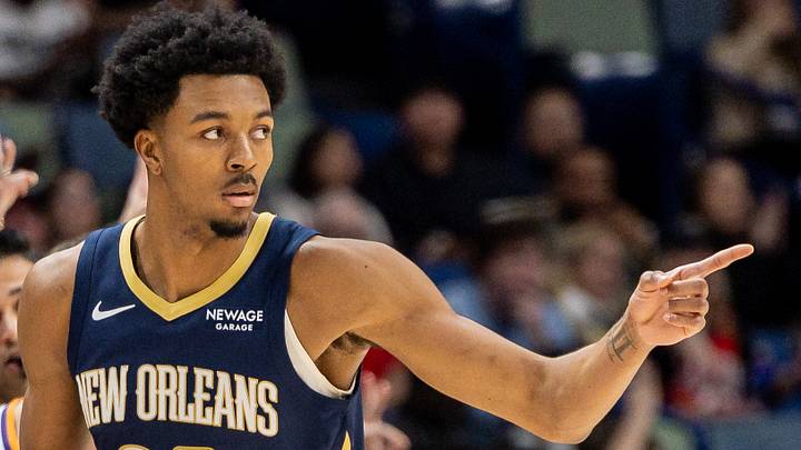 Dec 27, 2025; New Orleans, Louisiana, USA;  New Orleans Pelicans forward Trey Murphy III (25) : Stephen Lew-Imagn Images