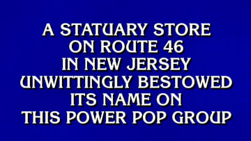 YouTube screenshot of 'Jeopardy!' clue related to Fountains of Wayne.