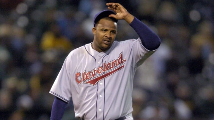 May 11, 2007; Oakland, CA, USA; Cleveland Indians starting pitcher C.C. Sabathia (52) reacts after giving up 4 runs against the Oakland Athletics during the 7th inning at McAfee Coliseum in Oakland, CA. Mandatory Credit: Kyle Terada-USA TODAY Sports Copyright (c) 2007 Kyle Terada