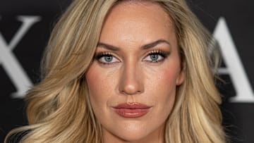 Paige Spiranac at the TAO x Maxim Big Game Party at Southwest Jet Center