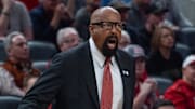 Indiana coach Mike Woodson against Oregon in the Big Ten Tournament at Gainbridge Fieldhouse in Indianapolis.