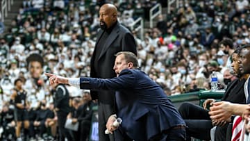 Indiana's assistant coach Dane Fife against Michigan State on Saturday, Feb. 12, 2022, at the Breslin Center in East Lansing.
