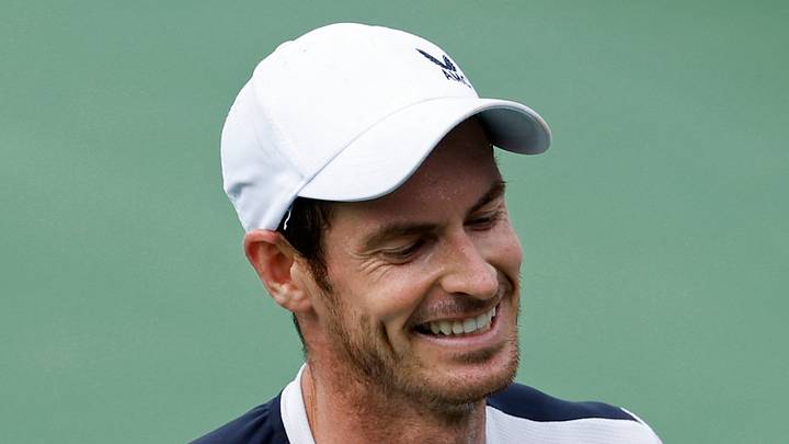 Andy Murray reacts after losing a point