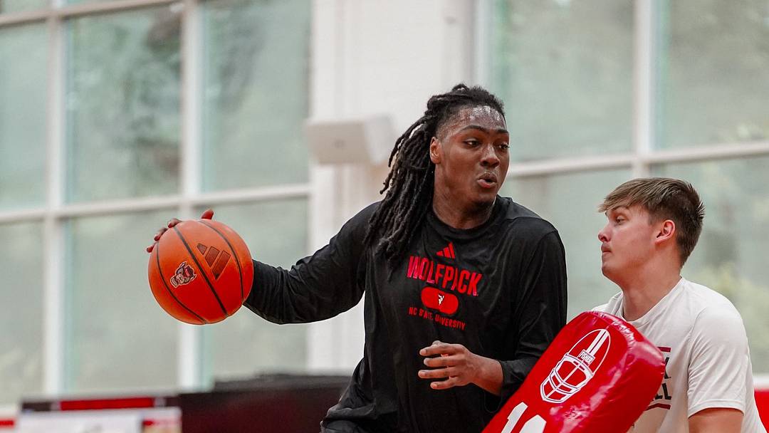 NC State forward Zymicah Wilkins works out during the 2025 offseason. 