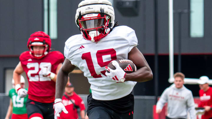 Wide receiver Jaylen Lloyd during Nebraska football fall camp practice No. 9, on Aug. 9, 2024.