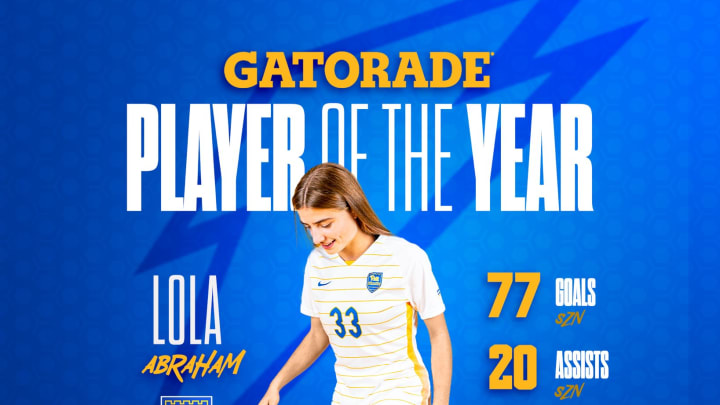 Pitt women's soccer freshman Lola Abraham received Gatorade Player of the Year honor for Pennsylvania Girls' Soccer