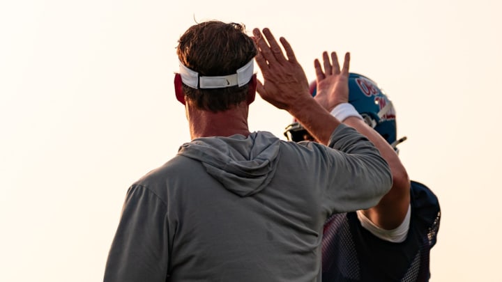 Ole Miss head coach Lane Kiffin and QB Jaxson Dart