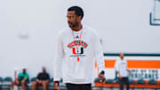 Jai Lucas during training camp for the Miami Hurricanes