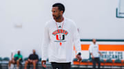 Jai Lucas during training camp for the Miami Hurricanes