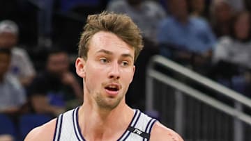 Orlando Magic forward Franz Wagner (22) dribbles during the first quarter against the LA Clippers at Kia Center. 