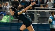 Mississippi State's Ally Perry celebrates her game-winning goal against Arkansas in Tuesday's SEC Tournament quarterfinal match.