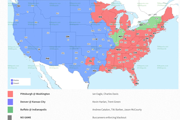 CBS Week 10 Early Window Coverage Map 