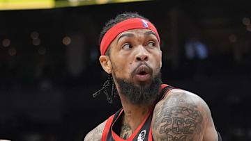 Toronto Raptors forward Brandon Ingram looks to make a play as Charlotte Hornets guard KJ Simpson defends.