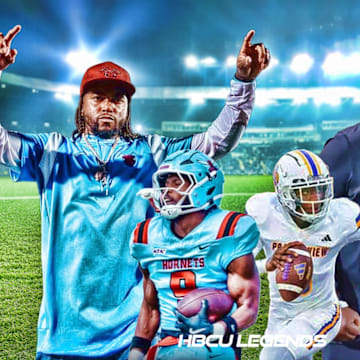 DSU Coach DeSean Jackson and PVAMU Coach Tremaine Jackson