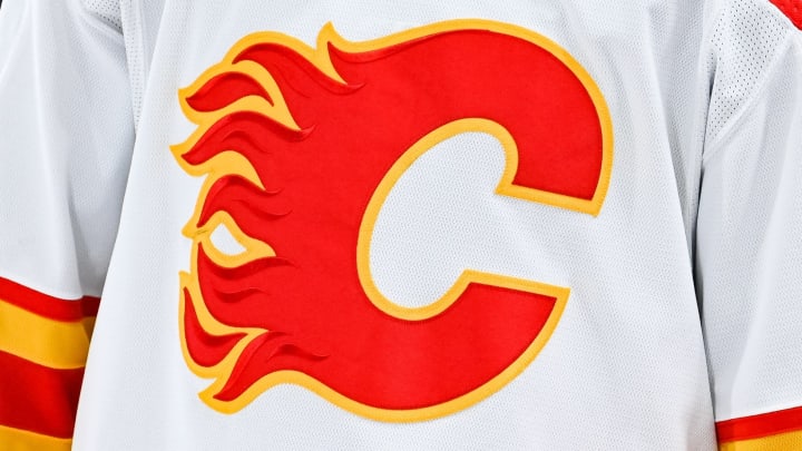 Calgary Flames road jersey.