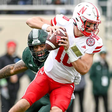 Nebraska's Heinrich Haarberg suited up at quarterback the last time the Huskers faced Michigan State in 2023.