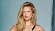 Hailey Clauson was photographed by Yu Tsai in Hollywood, Fla. Dress by Versace. Shoes by Aquazurra. Jewelry by Melinda Maria.