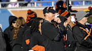 Nov 29, 2024; Boise, Idaho, USA; Oregon State Beavers head coach Trent Bray during the first quarter against the Boise State Broncos at Albertsons Stadium. Mandatory Credit: Brian Losness-Imagn Images

