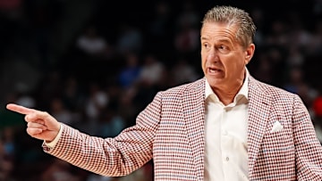 Arkansas Razorbacks head coach John Calipari directs his team against the South Carolina Gamecocks in the first half at Colonial Life Arena.