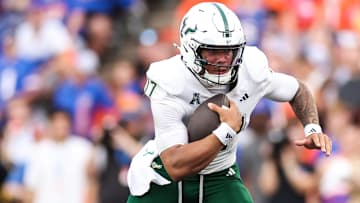 USF quarterback Byrum Brown has more than half of the team's rushing attempts through three games. | James Gilbert/GettyImages