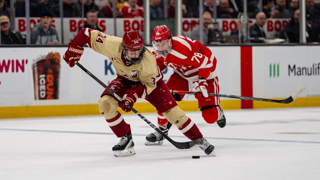 BC sophomore forward, Gabe Perrault, was the Eagles' lone scorer on Monday in their loss against the BU Terriers in the Beanpot final from TD Garden in Boston, MA. Mandatory Credit: Meg Kelly / BC Athletics BC sophomore forward, Gabe Perrault, was the Eagles' lone scorer on Monday in their loss against the BU Terriers in the Beanpot final from TD Garden in Boston, MA. Mandatory Credit: Meg Kelly / BC Athletics