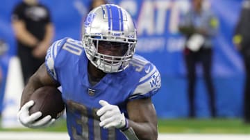 Detroit Lions running back Jamaal Williams runs vs. the Seattle Seahawks during the second half at Ford Field, Oct. 2, 2022.

Nfl Seattle Seahawks At Detroit Lions