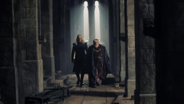 Matt Smith as Daemon Targaryen and Sir Simon Russell Beale as Simon Strong in House of the Dragon season 2 episode 4