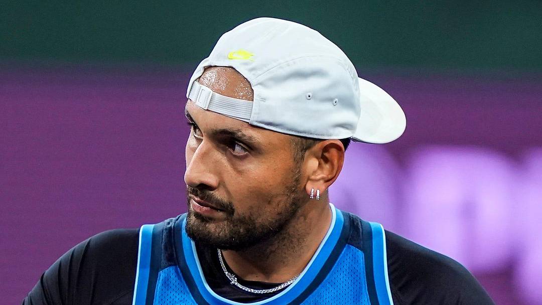 Nick Kyrgios celebrates reaching set point in a tiebreaker Nick Kyrgios celebrates reaching set point in a tiebreaker