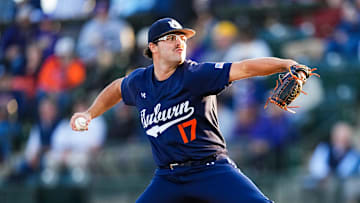 Auburn Tigers pitcher Samuel Dutton threw six scoreless innings against hist former LSU Tigers team. 