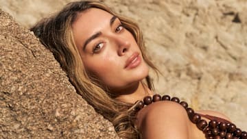 Brianna LaPaglia was photographed by Katherine Goguen at The Austin Estate. Swimsuit by Tropic of C. Top by Andres Otalora.