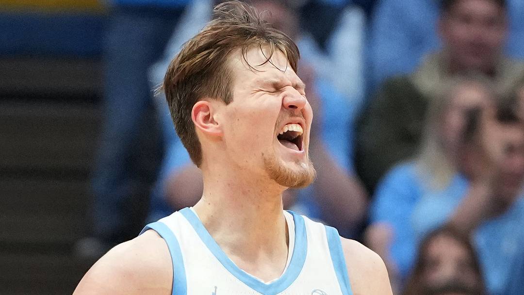 North Carolina Tar Heels center Henri Veesaar (13) reacts after scoring in the first half at Dean E. Smith Center on December 7, 2025. North Carolina Tar Heels center Henri Veesaar (13) reacts after scoring in the first half at Dean E. Smith Center on December 7, 2025.