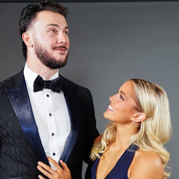 Paul Skenes, Olivia Dunne at the 2025 BBWAA Awards Dinner.