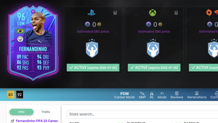 Fernandinho was leaked to receive an End of an Era SBC in FIFA 22, and now the SBC has officially been released. 