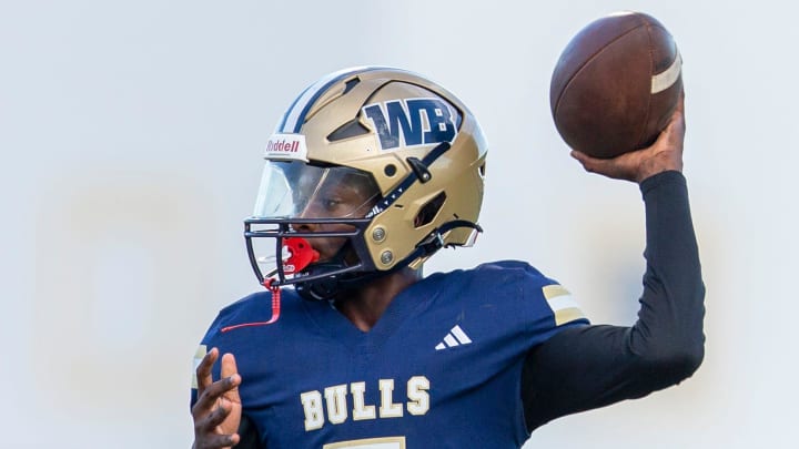 West Boca Raton quarterback Mason Mallory throws the ball against St. Andrews in West Boca Raton, Florida on September 8, 2023.