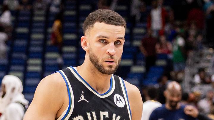 Milwaukee Bucks forward Pete Nance (35) walks off the court after a win against the New Orleans Pelicans at Smoothie King Center on February 20, 2026.