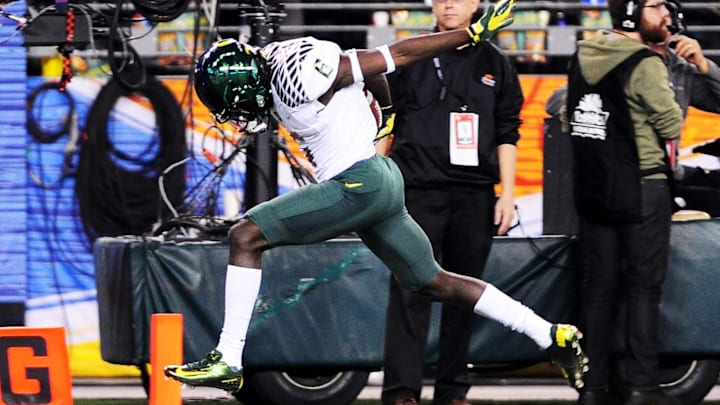 DeAnthony Thomas remains one of the most celebrated wins in Oregon football recruiting, an elusive athlete with sprinter's speed. Mandatory Credit: Jennifer Stewart-Imagn Images