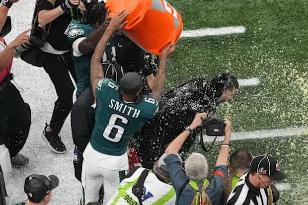 Former Alabama Crimson Tide wide receiver DeVonta Smith of the Philadelphia Eagles in Super Bowl LIX.