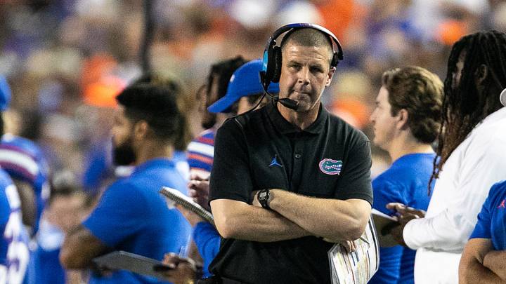 Florida Gators head coach Billy Napier on the sidelines in the second half at Steve Spurrier Field at Ben Hill Griffin Stadium in Gainesville, FL on Saturday, September 17, 2022. [Cyndi Chambers/Gainesville Sun]

Ncaa Football Florida Gators Vs Usf Bulls