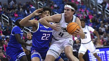 Nevada’s Nick Davidson looks to shoot while taking on Boise State at Lawlor Events Center in Reno on Feb. 22, 2025.
