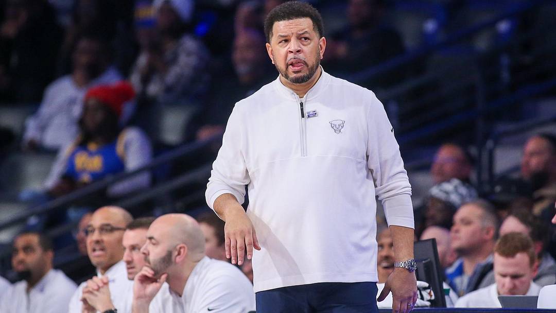Jan 23, 2024; Atlanta, Georgia, USA; Pittsburgh Panthers head coach Jeff Capel on the sideline against the Georgia Tech Yellow Jackets in the second half at McCamish Pavilion. Mandatory Credit: Brett Davis-USA TODAY Sports