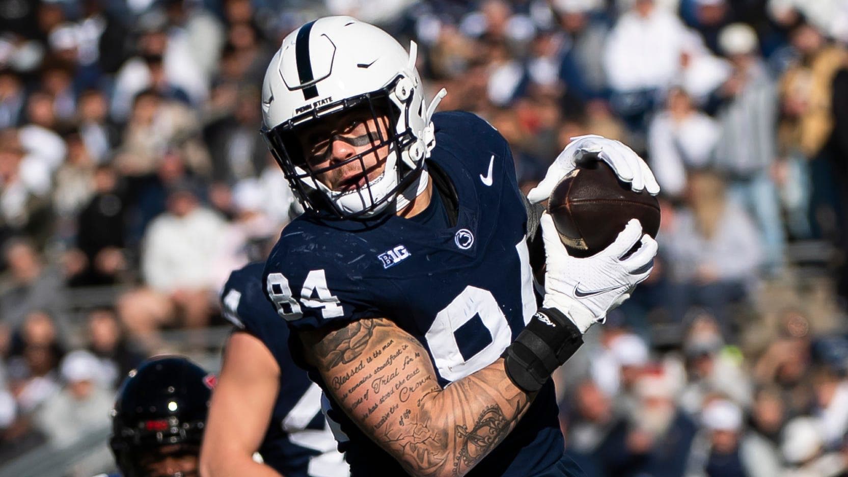 Penn State tight end Theo Johnson, the New York Giants' fourth-round pick. 