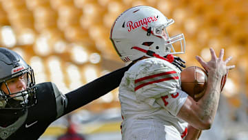 Fort Cherry's Matt Sieg intercepts a pass in front of South Side's Andrew Corfield