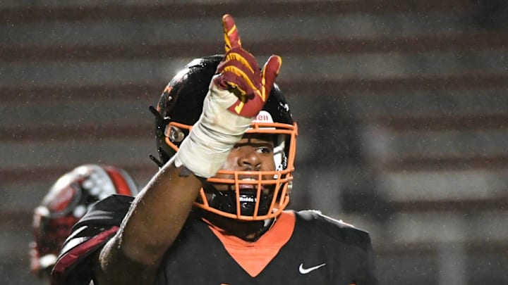 Javion Hilson of Cocoa reacts to a defensive play against Dunnellon in the FHSAA football playoffs Friday, November 17, 2023. Craig Bailey/FLORIDA TODAY via USA TODAY NETWORK