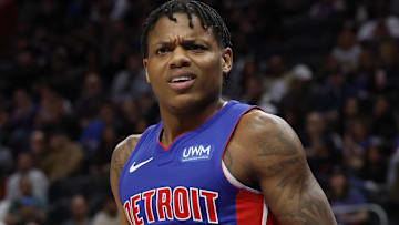 Mar 9, 2024; Detroit, Michigan, USA;  Detroit Pistons guard Marcus Sasser (25) r: Rick Osentoski-Imagn Images
