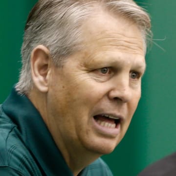 Jul 5, 2013; Waltham, MA, USA; General Manager Danny Ainge during a news conference announcing Stevens new position. Mandatory Credit: Winslow Townson-USA TODAY Sports